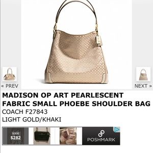 Coach Bag 27843 Madison Phoebe Shoulder Bag-Khaki